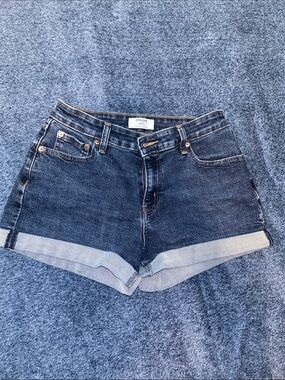 Levi's Dark Blue Rolled-Hem Jean Shorts